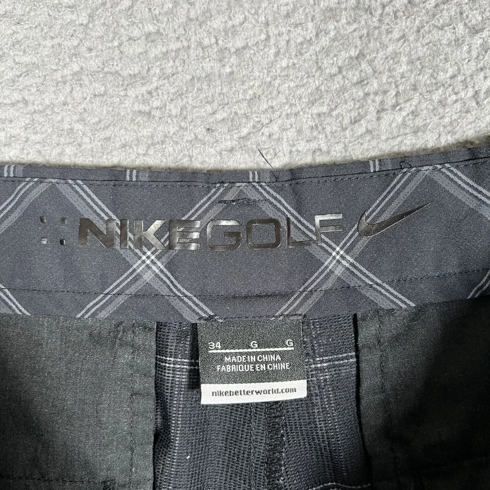 Nike Shorts Mens 34 Black Dri-Fit UV‎ Golf Chino 10